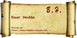 Baar Hedda névjegykártya